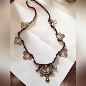 Sterling with dark brown beads necklace